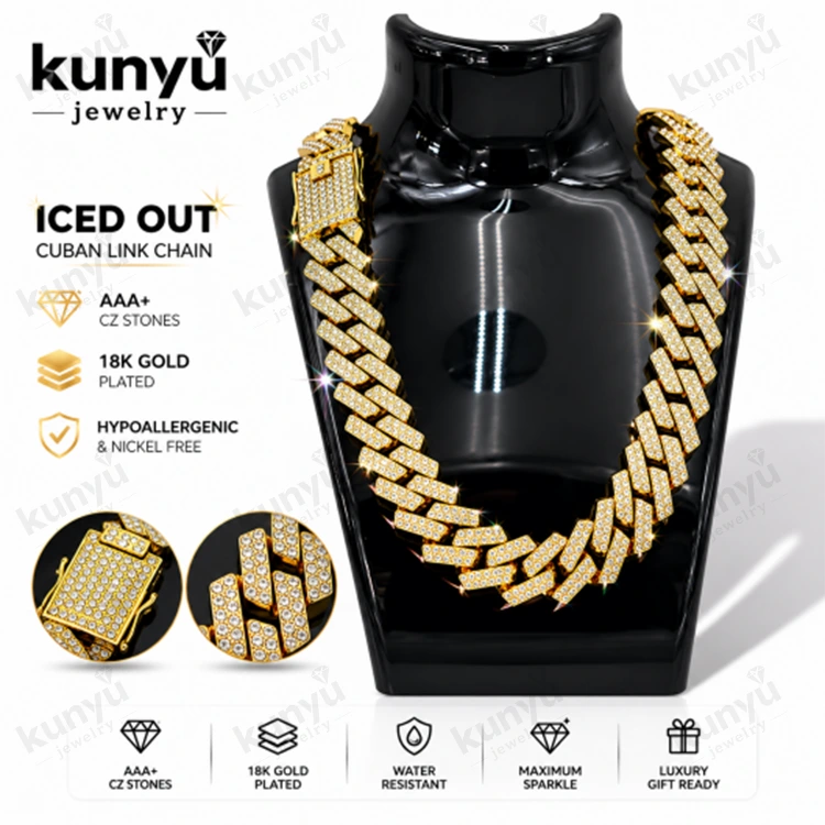 Кубинская звеньевая цепь Iced Out